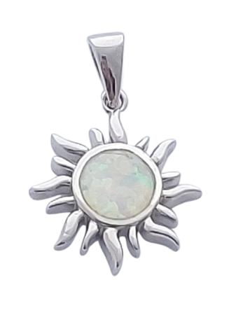 Opálový přívěsek sluníčko s bílým opálem