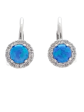 Opálové náušnice kulaté se zirkony III.