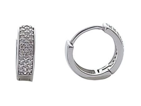 Stříbrné náušnice kruhy se zirkony III.