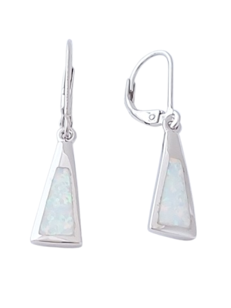 Opálové náušnice moderní s bílým opálem