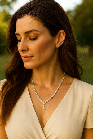 Stříbrný náhrdelník královský - něžný půvab v jiskřivém provedení