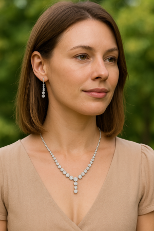 Stříbrný set královský náhrdelník a náušnice