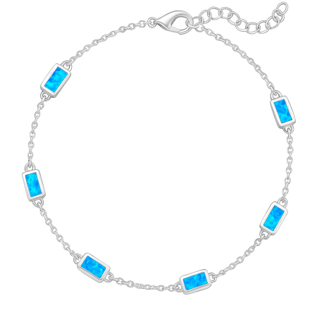 Stříbrný náramek s modrým opálem – elegance v jemném designu
