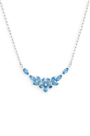 Stříbrný náhrdelník s modrými zirkony - elegance v modrém odstínu 