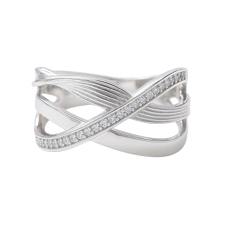 Dámský prsten ze stříbra s čirým zirkonem – luxusní a moderní - ve velikostech 57, 62