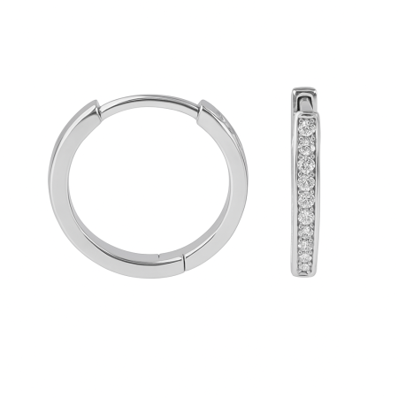 Stříbrné kroužkové náušnice s jemným třpytem zirkonů – elegance v minimalistické formě