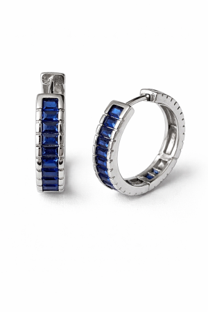 Stříbrné kruhové náušnice půlmoční modř - hloubka, klid a elegance v dokonalém kruhu