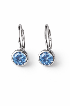 Stříbrné náušnice s bleděmodrým zirkonem – jemná modř klidu