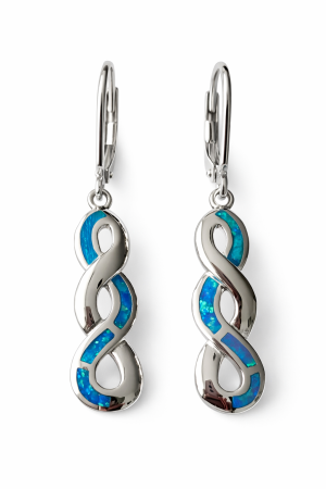 Stříbrné náušnice s modrým opálem – symbol nekonečna a elegance