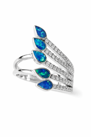 Stříbrný prsten s modrým opálem – zářivá elegance polární noci ve velikostech 59, 63