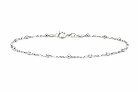 Stříbrný náramek s jemným řetízkem a kuličkami - elegance na každý den