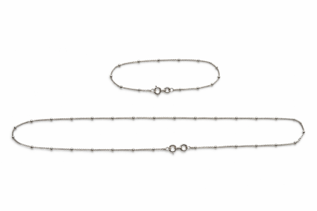 Stříbrný set náramek a řetízek s jemnými kuličkami - elegance na každý den