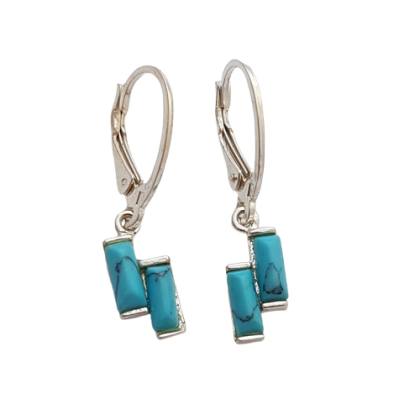 Tyrkysové náušnice dva obdélníčky
