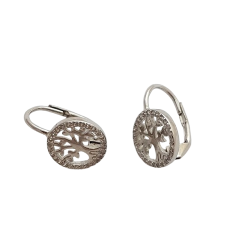 Stříbrné náušnice strom života se zirkony