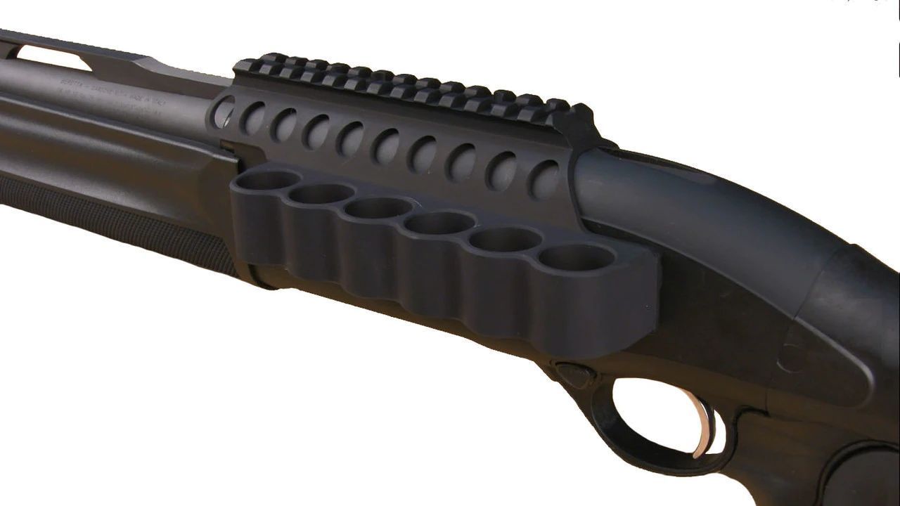 Držák na náboje s railem Mesa Tactical pro Beretta 1301 Competition, 6 nábojů