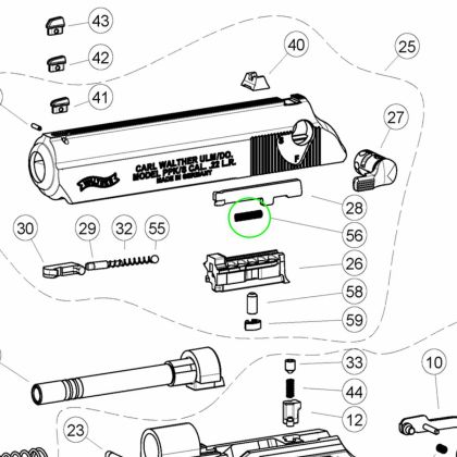 Pružina úderníku Walther PPK/S 22 LR