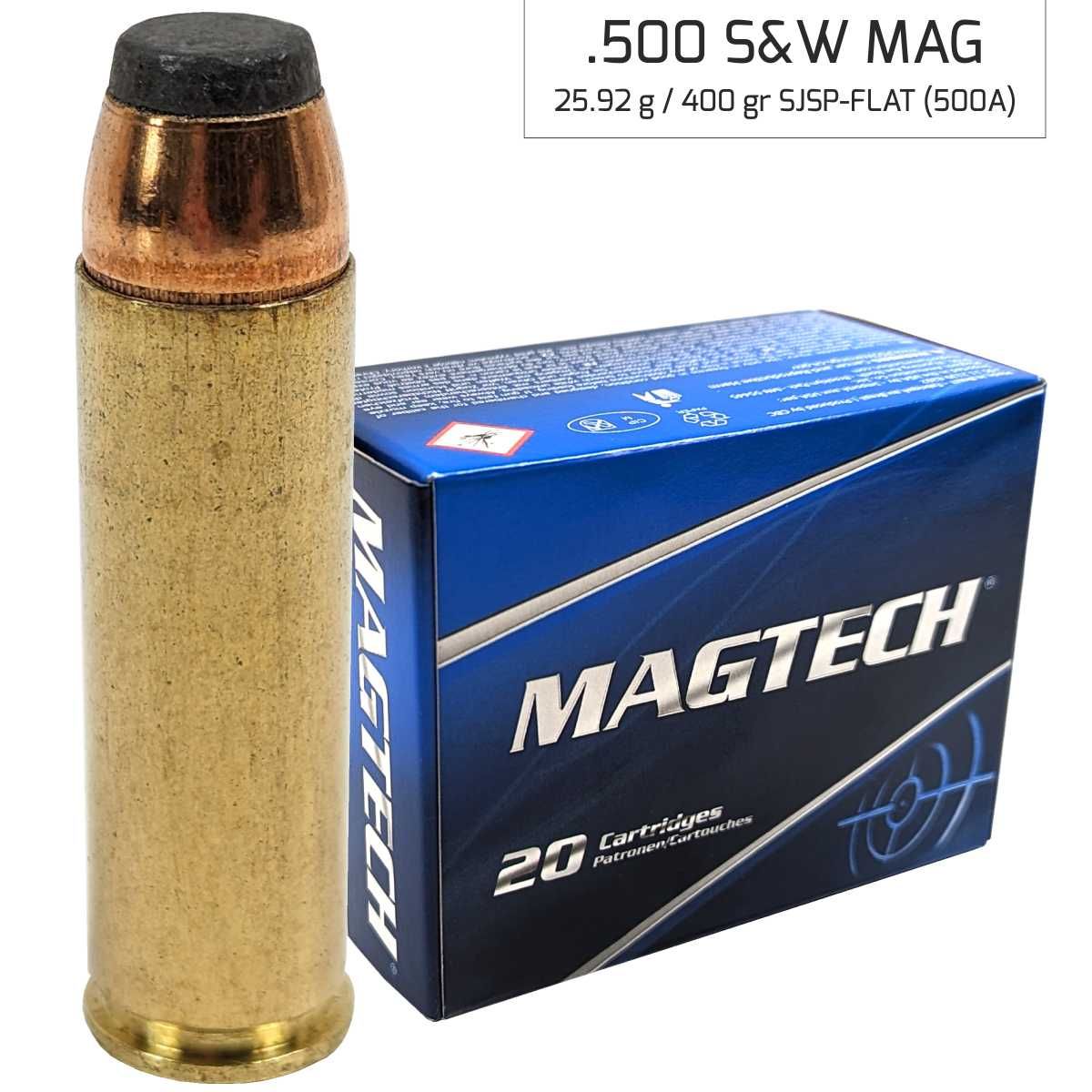 Náboje Magtech 500 S&W SJSP FLAT 25,92 g , 400 gr (500A)