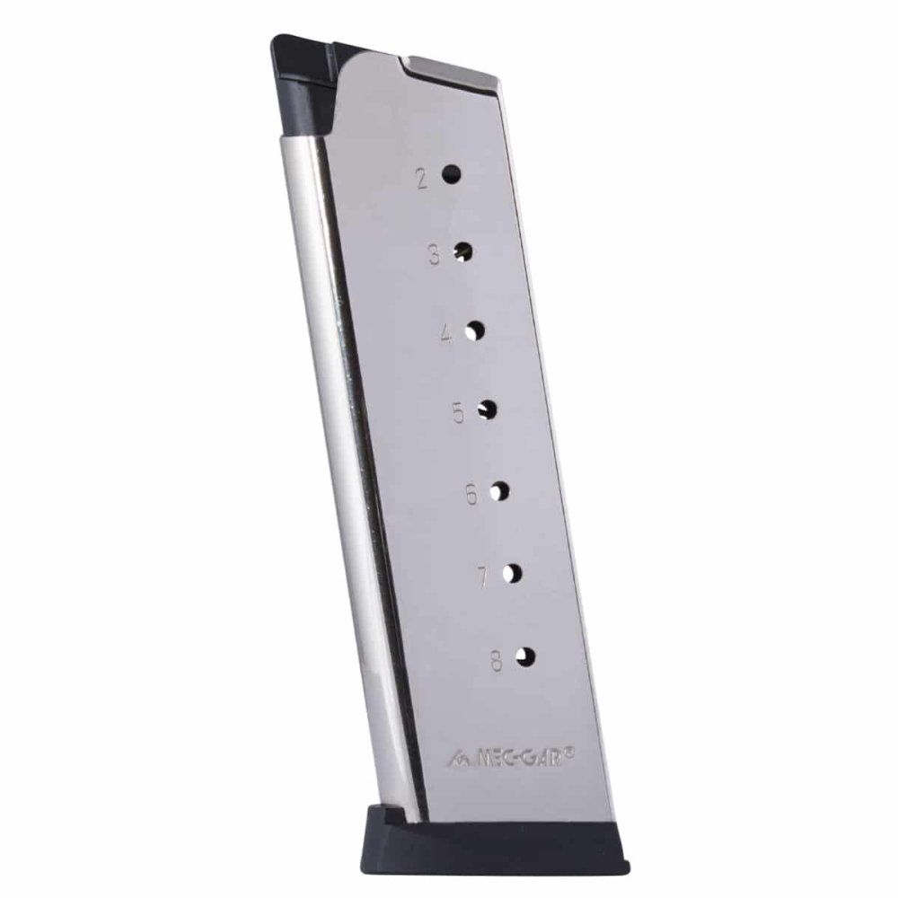 MecGar zásobník pro full size 1911 - .45 ACP, 8 ran, niklovaný