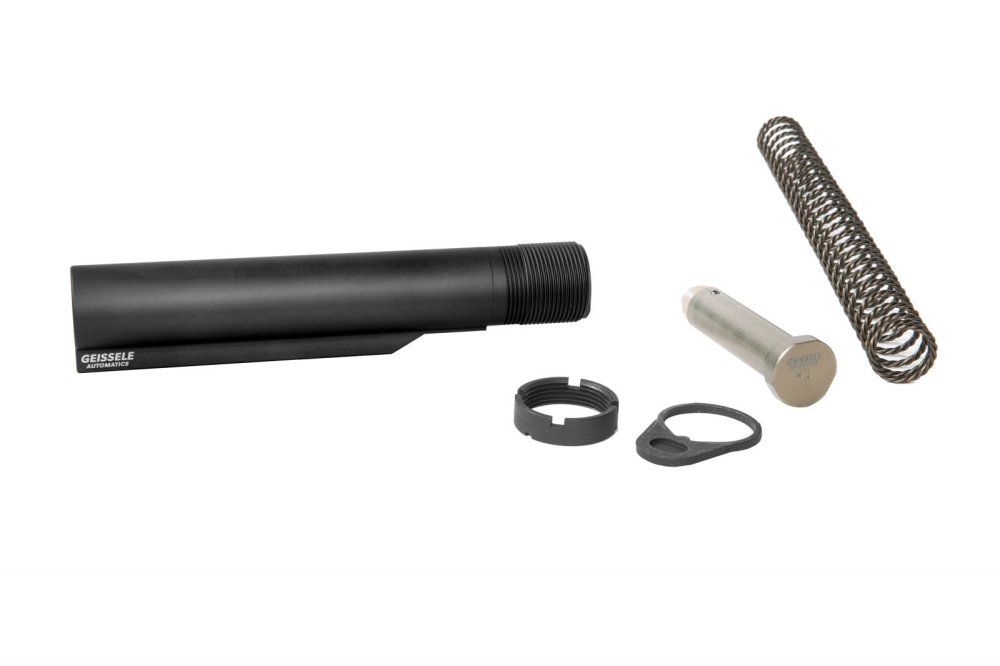 Sada buffer tube Geissele Premium Super 42 - mil-spec, H1 buffer, černá