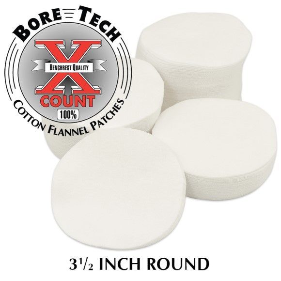 BoreTech Bavlněné kulaté vytěráky X-Count pro brokovnice 20GA - 10GA (100ks)