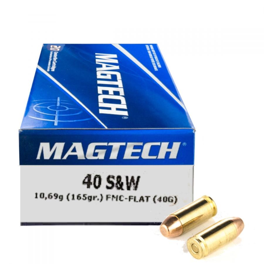 Náboje Magtech 40 S&W FMJ-FLAT 10,69 g, 165 gr (40G)