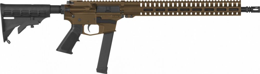 Samonabíjecí puška CMMG Resolute 100 Rifle MkGs - 9 x 19, RDB, na zásobníky Glock, bronzová