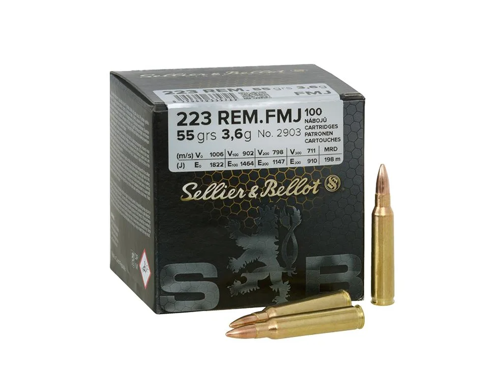 Náboje SB 223 Rem. FMJ 3,6g, 55gr