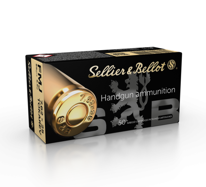 Náboje SB 7,62x25 TOKAREV FMJ 5,5g, 85gr