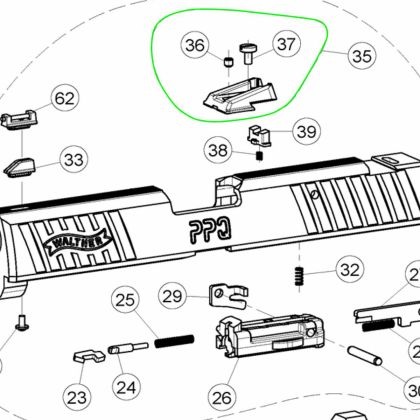 Sestava tela stavitelného hledí Walther PPQ M2 22LR
