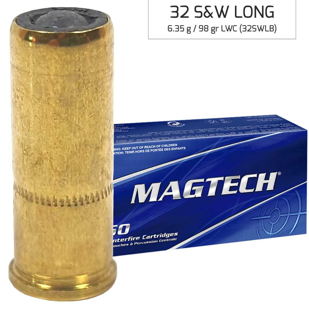 Náboje Magtech 32 S&W Long LWC 6,35 g, 98 gr(32SWLB)