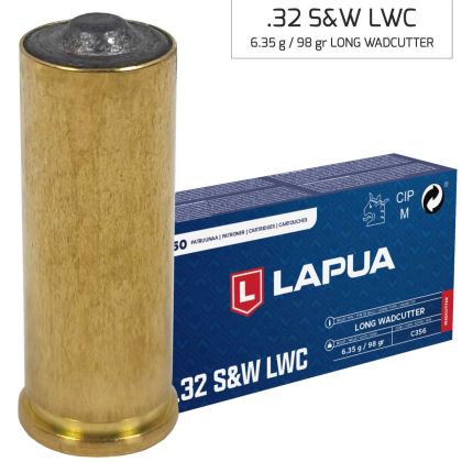 Náboj Lapua .32 S&W Long WC, C356, LWC, 6,35 g, 98 gr