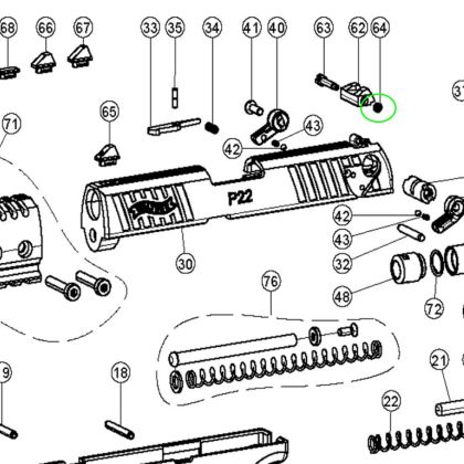 Podložka šroubu hledí Walther P22/P22Q