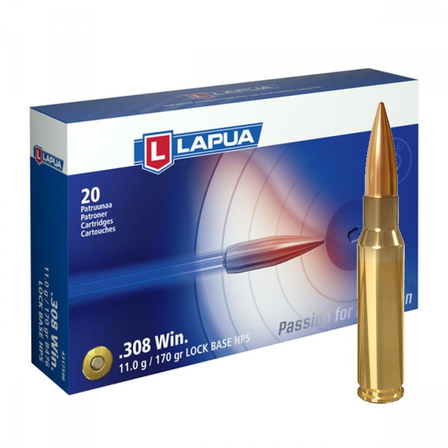 Náboje Lapua .308 Win. Lock Base FMJBT, 11,00 g, 170 gr