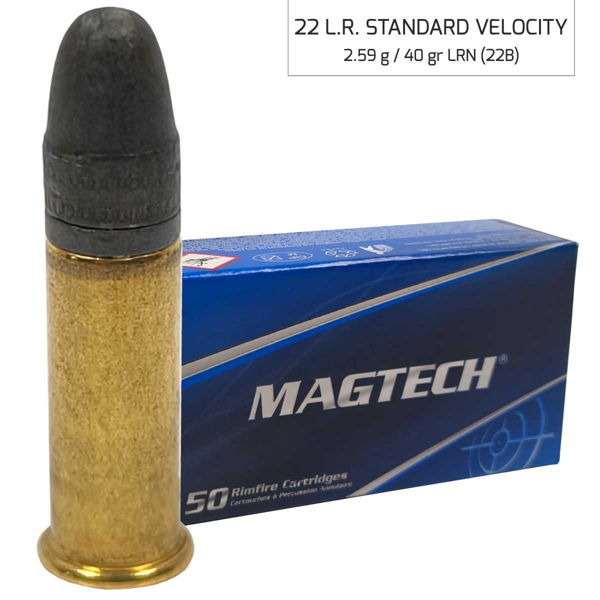 Náboje Magtech 22LR LRN Standard Velocity 2,59 g, 40 gr (22B)