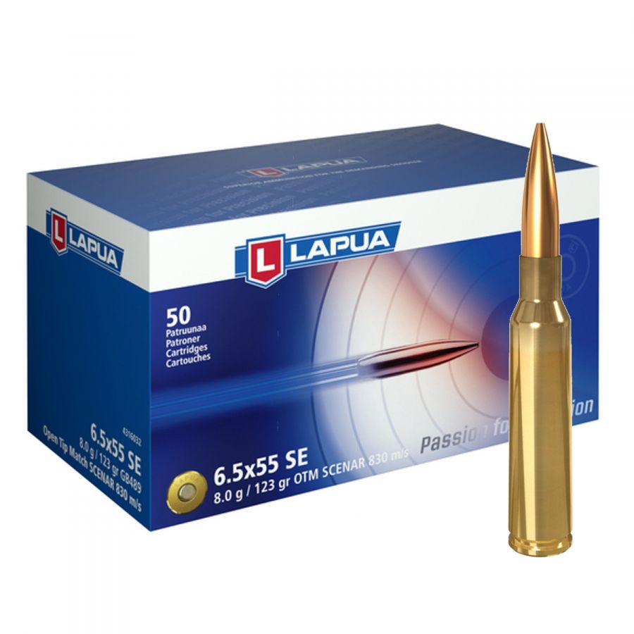 Náboj Lapua 6,5x55 SE SCENAR 830 m/s, GB489, OTM, 8,00g, 123gr