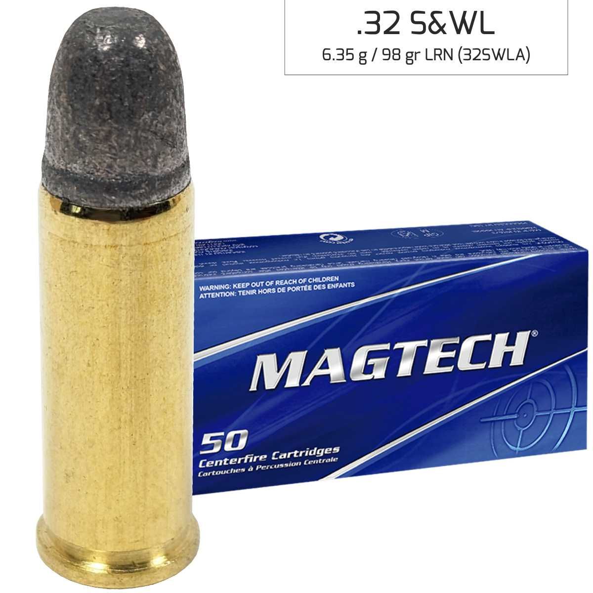 Náboje Magtech 32 S&W Long LRN 6,35 g, 98 gr (32SWLA)