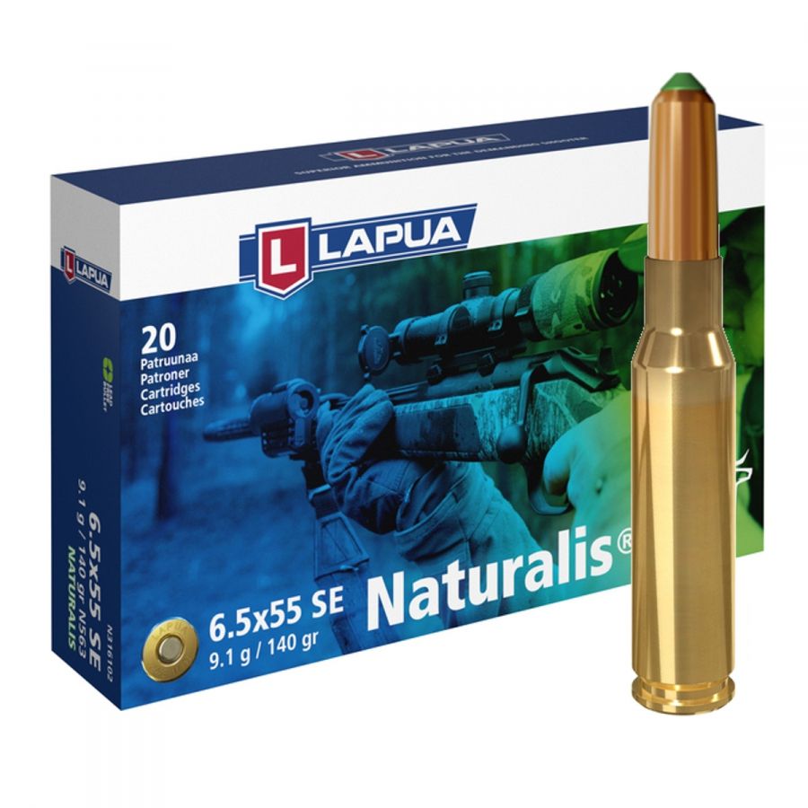 Náboj Lapua 6,5x55 SE NATURALIS, N563, Solid, 9,10g, 140gr