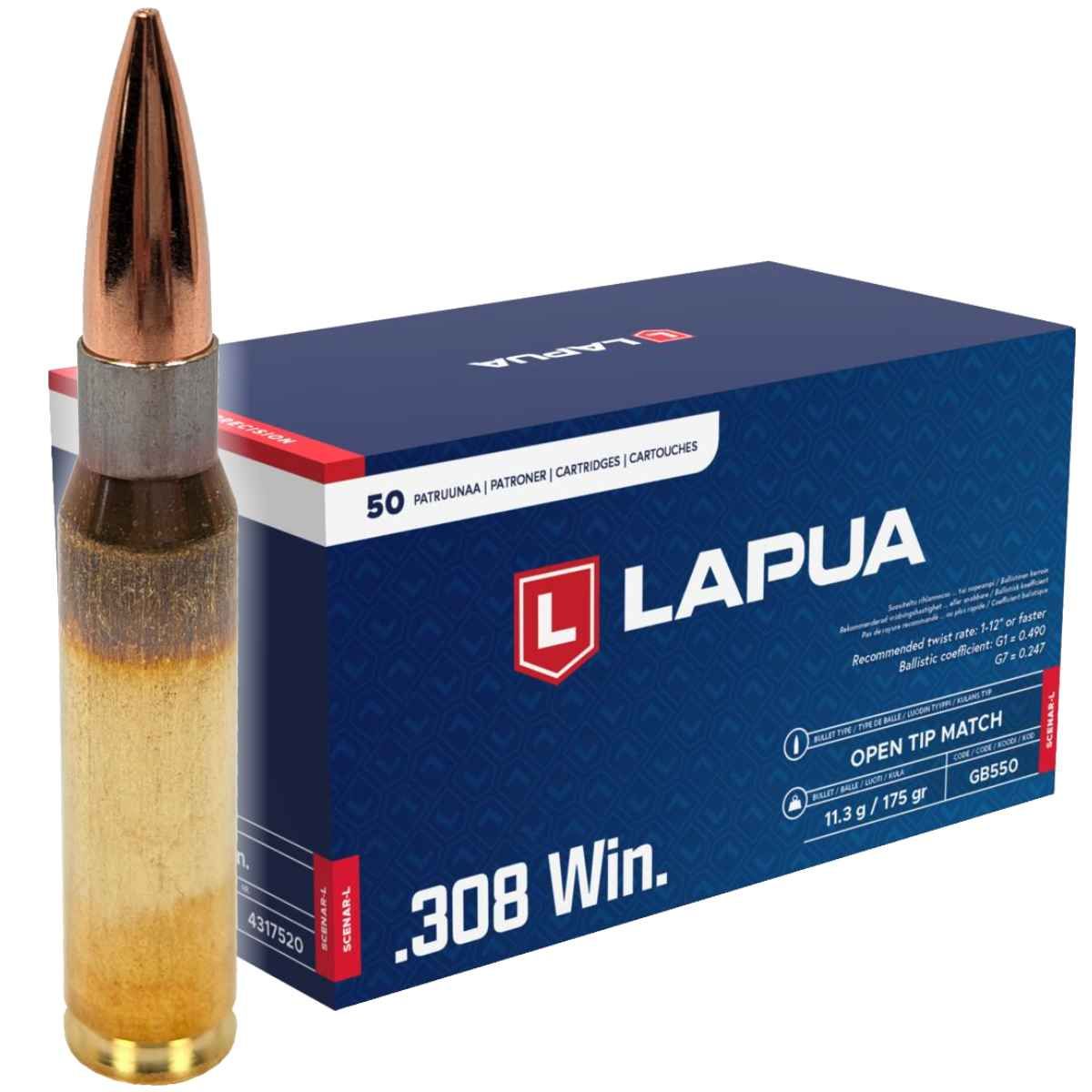 Náboje Lapua .308 Win Scenar-L, OTM, 11,30 g, 175 gr