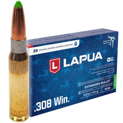 Náboj Lapua .308 Win Naturalis, 11,00 g, 170 gr