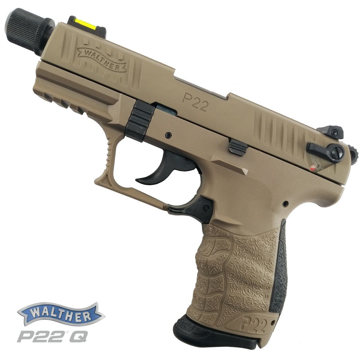 Walther P22Q 22LR Tactical, pistole samonabíjecí, FDE