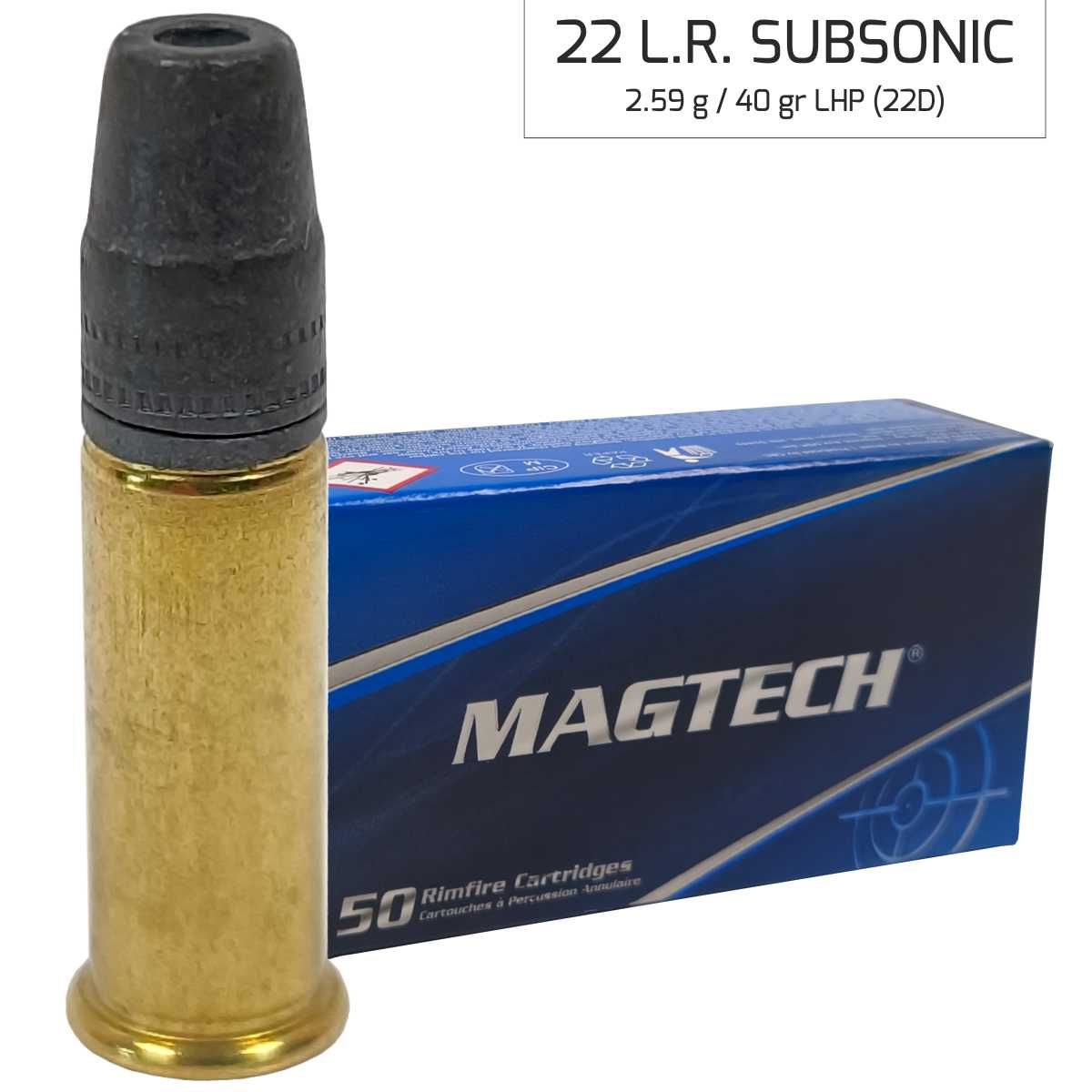 Náboje Magtech 22LR LHP Subsonic, 2,59 g, 40 gr (22D)
