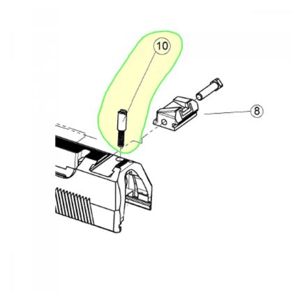 Dutý cep s pružinkou pro fixaci hledí - Walther P99AS/P99QA/PPS/PPQ
