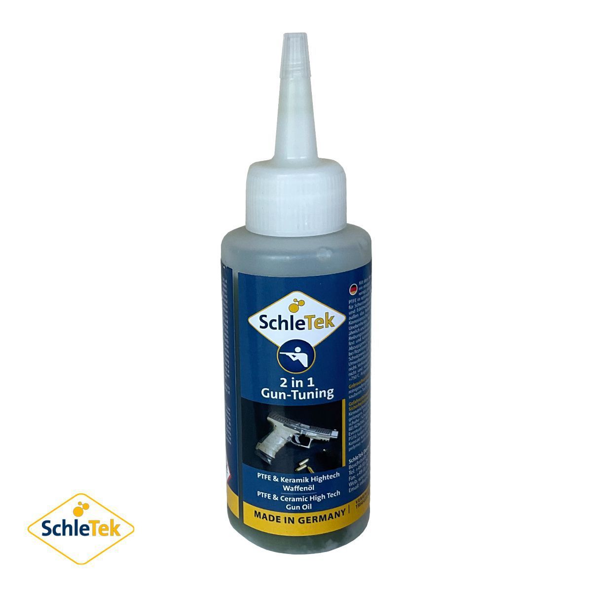 SchleTek Gun Tuning 2 v 1, kapátko 100 ml, čistící a mazací přípravek na zbraně