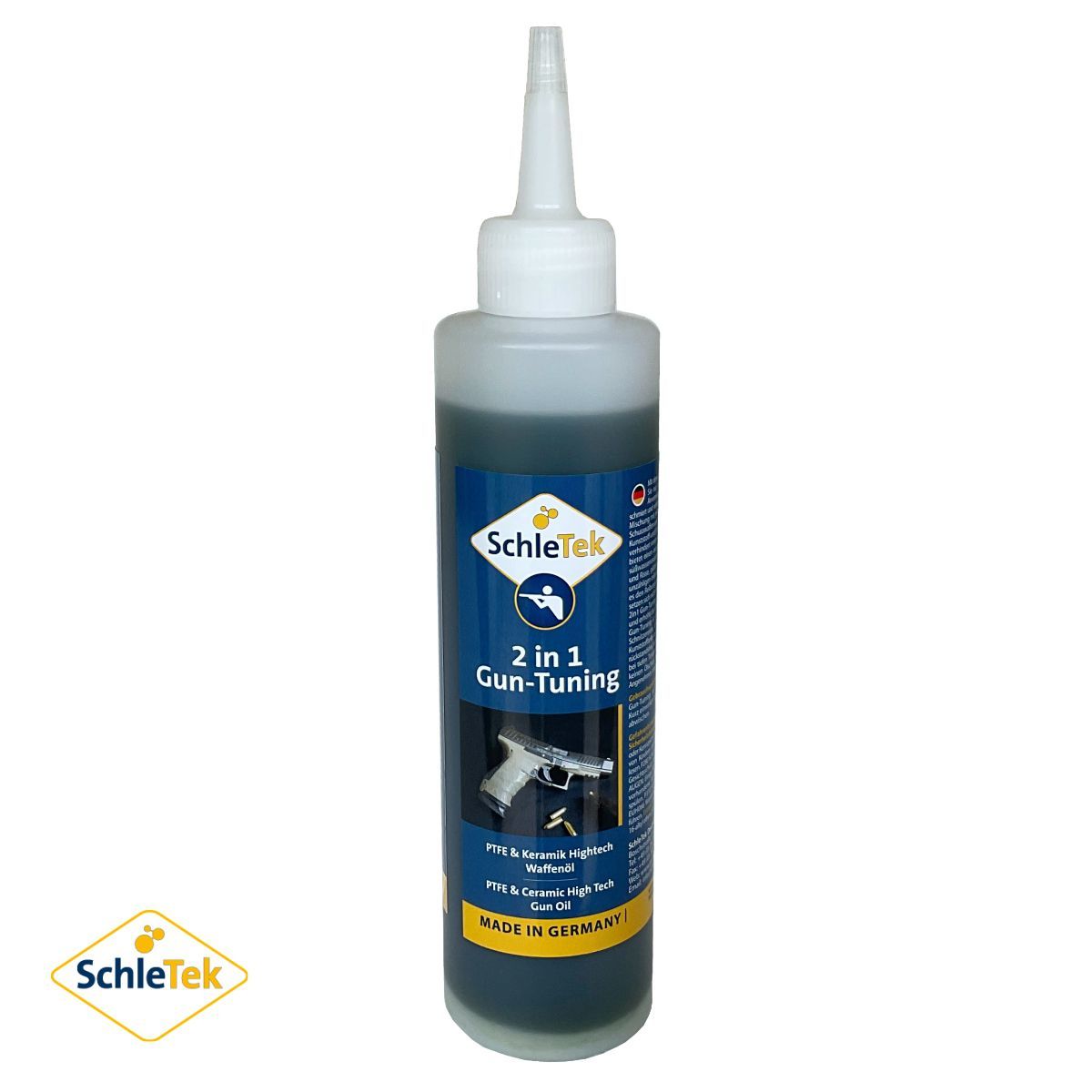 SchleTek Gun Tuning 2 v 1, kapátko 200 ml, čistící a mazací přípravek na zbraně