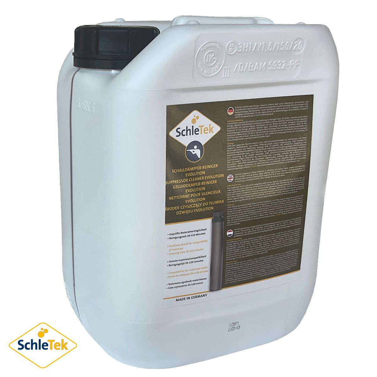 SchleTek Suppressor Cleaner Evolution 5 l, na tlumiče hluku výstřelu