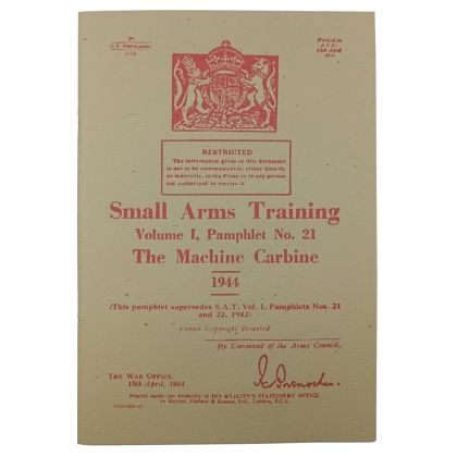 The Machine Carbine - pretisk brit. voj. manuálu k samopalum Thompson a STEN z roku 1944