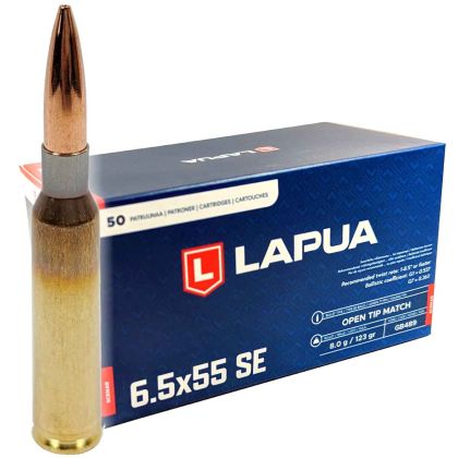 Náboj Lapua 6,5x55 SE Scenar 920 m/s, OTM, 8,00 g, 123 gr
