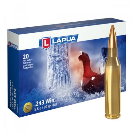 Náboj Lapua .243 Win, S561, FMJ, 5,80g, 90gr