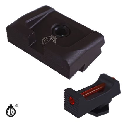 Ocelová míridla Zendl pro pistole Walther PDP, muška svetlovodná cervená 1mm, hledí cerné