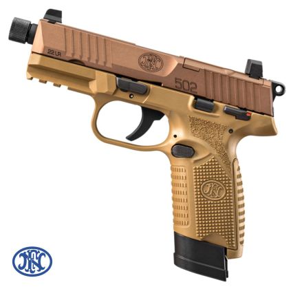 FN 502 Tactical, .22 LR, pistole samonabíjecí, FDE